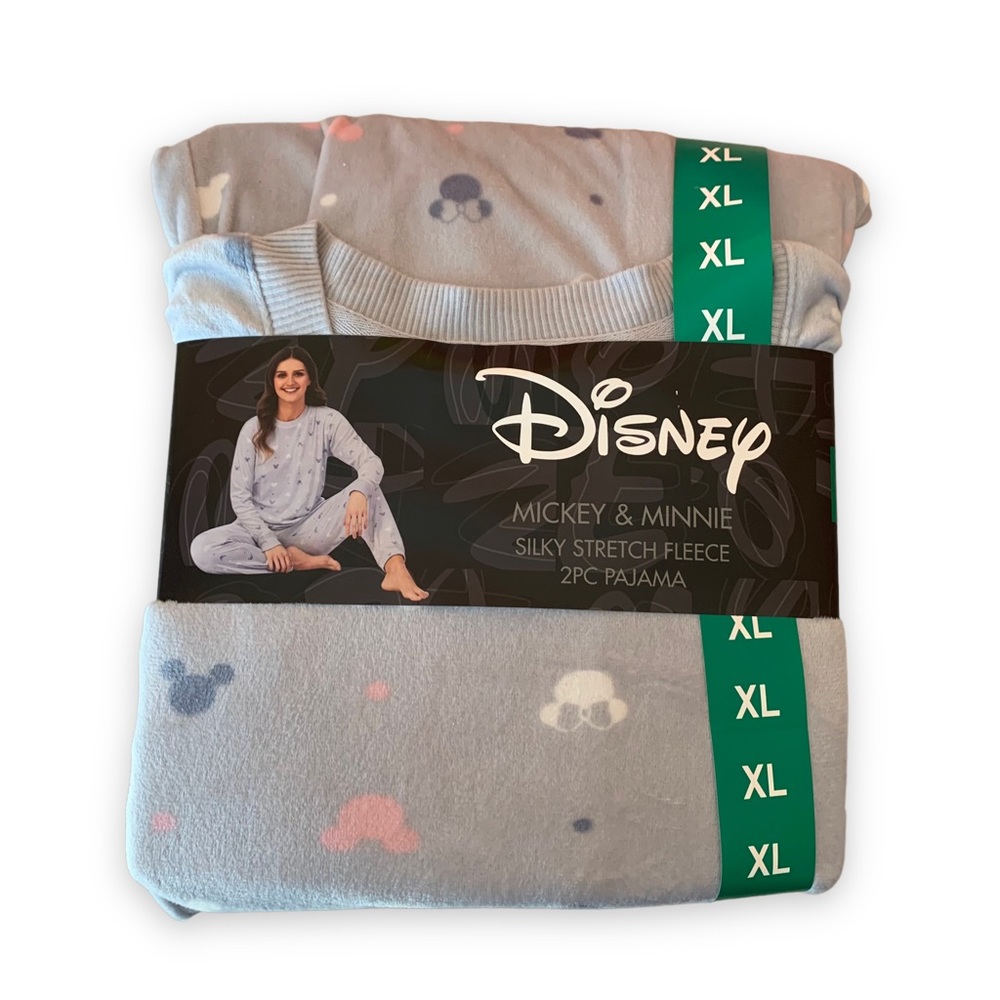 Disney Mickey Minnie Mouse Silky Stretch Fleece Pajama 2-Piece Set Women’s XL
